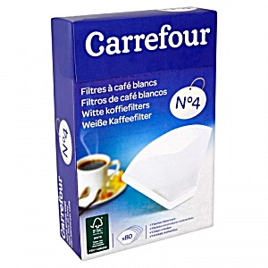 3390509964796 UPC 80 Filtres à Café Numéro 4, Blancs, Marque Carrefour