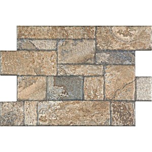 image of Style Selections Carmen Brown 16-in X 24-in Porcelain Cobblestone Floor Tile (common: 16-in X 24-in; Actual: 21.17-in X 15.75-in)