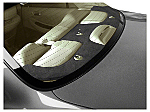 image of Custom Tailored Rear Deck Covers Suede Black For Subaru 1992