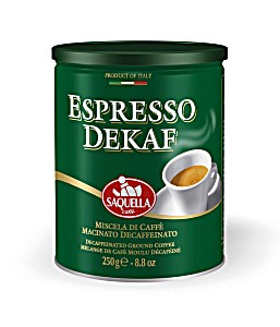 image of Kawa Mielona Saquella Espresso Bezkofeinowa Puszka