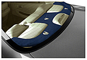 image of Custom Tailored Rear Deck Covers Velour Dark Blue For Toyota