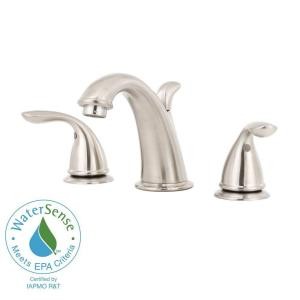 image of Glacier Bay Builders 8 In. Widespread 2-Handle High-arc Bathroom Faucet In Brushed Nickel 67116-8004