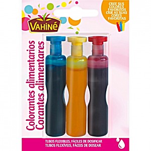 image of Colorants Alimentaires Bleu / Jaune / Rouge Vahin 3 X 6 ML