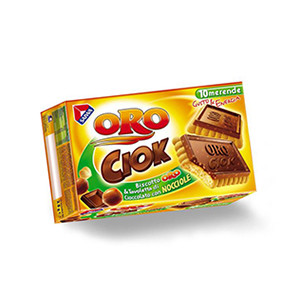 image of Oro Ciok Biscotto Con Tavoletta Di Cioccolato Alla Nocciola - 10 X 25 G