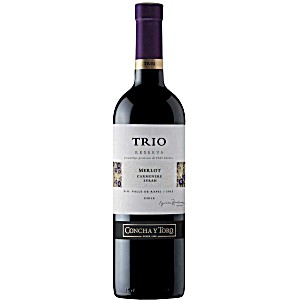 Вино concha y toro trio мерло красн сух 750мл /Чили/ (7804320560007)