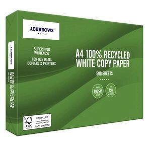 image of J. burrows Premium 100% Recycled A4 Paper 500 Sheets