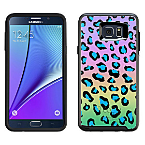 image of Otterbox Symmetry Samsung Galaxy Note 5 Case - Blue Leopard On Rainbow Otterbox Case