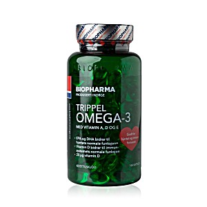 7070643002856 UPC Biopharma trippel Omega 3 144 Kapsler kapsler, 144STK  Flere Detaljer
