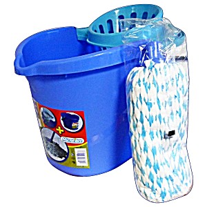 8001700721037 UPC Spontex Lavapavimenti Trio Set (fiocco 100% Microfibre +  Secchio + Strizzatore)
