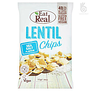 image of Eat Real Lentil Chips Sea Salt 113G