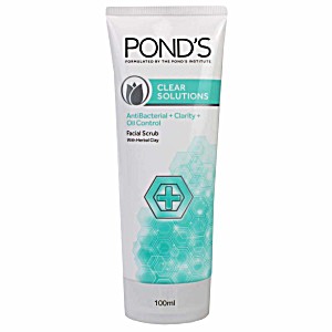 image of 6PK Ponds Clear Solutions Oil Control Facial Cleanser Scrub 100G