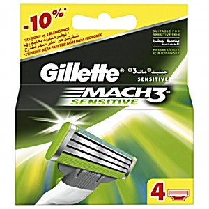 image of Gillette Mach3 Sensitive Rasierklingen 4 Stck