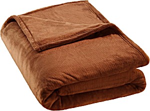 image of Tectake XXL Kuscheldecke 220x240cm Schlafdecke Microfaser Decke Tagesdecke Braun + Tragetasche
