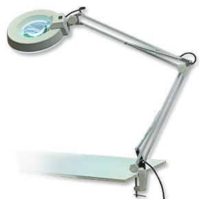 image of Laron S3201 - Lmpara De Mesa Con Lupa Para Manicura (aumento De 8 Dioptras, Dimetro Del Vidrio 12 CM)