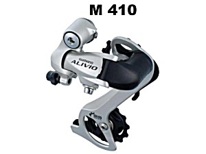 image of Shimano, Schaltwerk, Alivio, RD-M410, SGS 7 / 8-Speed, Schwarz, Top Normal (standard), Lang,