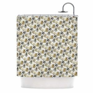 image of Kess Inhouse Pom Graphic Design Golden Apothecary Gold Black Shower Curtain