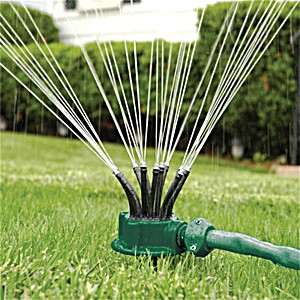 image of Green 360 Degree Rotating Sprinkler Noodle Head Water Sprinkler Garden Watering Sprinkler For Garden Irrigation Roof Cooling