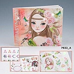 image of Topmodel Fantasy Model Sticker Stickerbuch Stickeralbum 300 Stck Feen Elfen Blumen Rosa Braun
