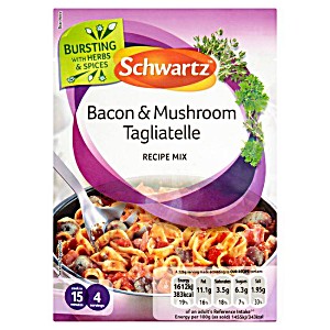image of Schwartz Bacon & Mushroom Tagliatelle Mix 33G