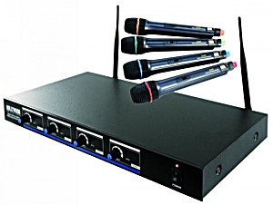 image of Hollywood FRQ-4 Funk-mikrofon Set, Schwarz