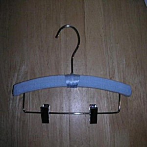 image of Set of 5 Childrens Blue Cotton Jersey Hangers With Clips