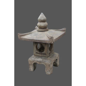 image of Steinlampe, Geisterhaus Naturstein, Asiatische Garten Skulptur, China / Tibet Deko