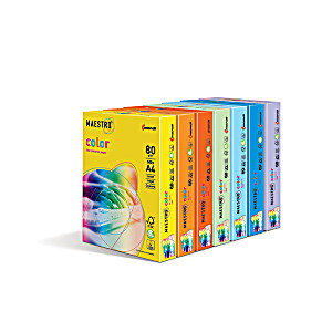 Бумага цветная A4 80г/м iq Color intensive 250л 5цв (гол, зел, красн, оранж, желт) (9003974407579)