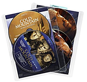 image of Atlantic 25 Pack Movie Sleeves Clear Sleeve Hold Two Discs Each, Protects Against Scratches and Dust