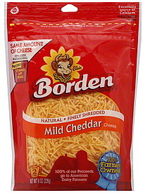 image of Borden Finely Shredded Cheese Mild Cheddar