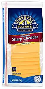 image of Crystal Farms Cheese Slices Wisconsin Sharp Cheddar