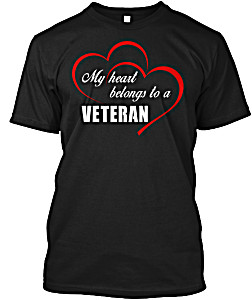 image of My Heart Belongs To a Veteran Hanes Tagless Tee T-shirt