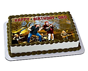 image of Acdc Quarter Sheet Edible Photo Birthday Cake Topper. Personalized! 1 / 4 Sheet