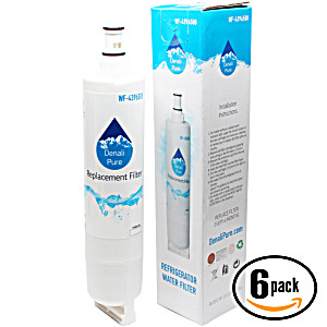 image of 6-pack Compatible Kitchenaid KSRD25FKSS04 Refrigerator Water Filter - Compatible Kitchenaid 4396508, 4396509, 4396510 Fridge Water Filter Cartridge
