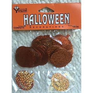 image of Halloween Confetti-irisescent Orange Pumpkins-1