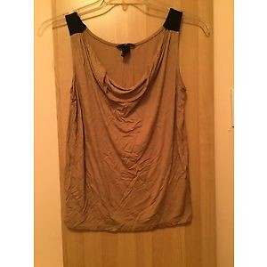 image of H &M Gold Sleevless Shirt Size Small