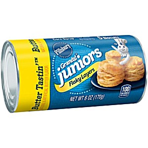 image of Pillsbury Grands! Juniors Golden Layers Butter Tastin' Biscuits, 5 CT, 6 Oz