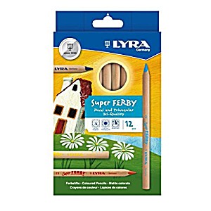 image of Lyra 3711120 Super Ferby Natur Etui K12 Basic 12 Farbstifte, Natur