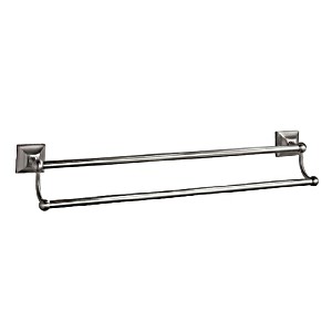 image of Gatco 4284 Meridian 5 8 Inch Diameter 24 Inch Length Double Towel Bar Satin Nickel