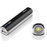 image of Easyacc U-bright 3000mAh Power Bank Lipstick Sized 2.1A Output With 0.5W Led Flashlight Ultra Compact Portable External Battery Charger For Iphone Samsung Galaxy Android Smartphone Phone Motorola Moto Gopro - With Rope Hole