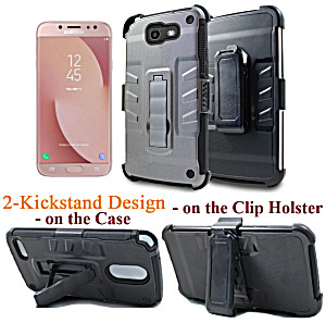 image of For 5.5\ Samsung Galaxy J7 2017 Sky Pro Case Phone Case Transforming Belt Clip Holster 2 Kick Stand Hybrid Shock Armor Cover Bleached