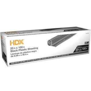 image of HDX 20 FT. X 100 FT. Black 6 Mil Plastic Sheeting