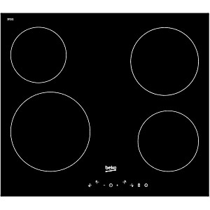 image of Beko HQC 64401 4 Zone Black Glass Ceramic Hob, (W) 580MM