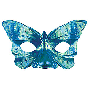 image of Morris Costumes Shiny Butterfly Wings Eyeholes Iridescent Blue Eye Mask, Style DG15029