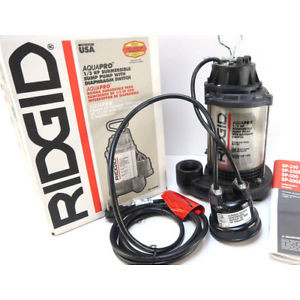 image of Ridgid 1 / 3 HP Stainless Steel / Cast Iron Submersible Sump Pump With Diaphragm Switch 57667-RHD1