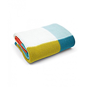 image of Pixie & Finch - Boys Knitted Blanket - 110 x 140cm