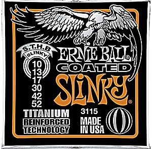 image of 3 Sets of Ernie Ball 3115 Coated Heavy Top Skinny Bottom Electric Guitar Strings