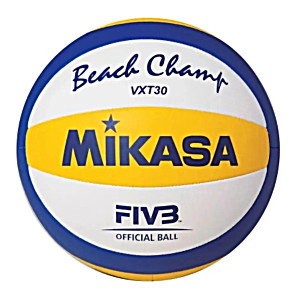 image of Mikasa Beach Champ VXT30 Beach Volleyball Officiel Bold - Strrelse 5 - Bl / Gul / Hvid