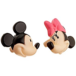 image of Decopac Minnie and Mickey Mouse 24-piece Decorative Cake Cupcake Ring Toppers, Pink / Black