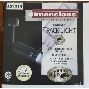 image of Hampton Bay Dimensions Halogen 35W Track Light Lighting Fixture 621 948 BLK