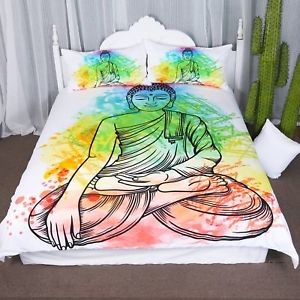 image of Arightex Buddha Bedding Handmade Painting of Buddha Duvet Cover Printed C.